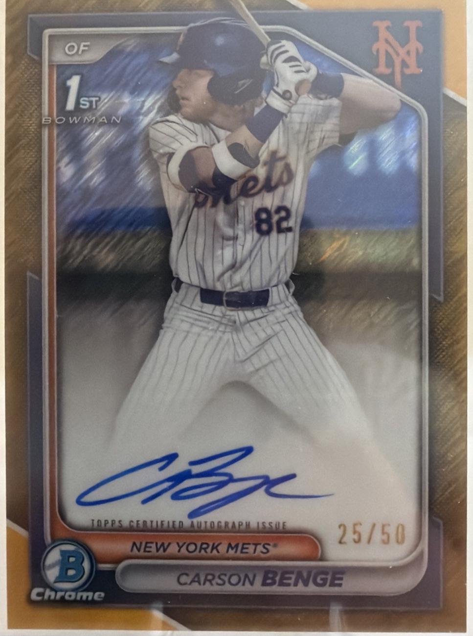 Carson Benge [Shimmer Gold Refractor] #CPA-CBG