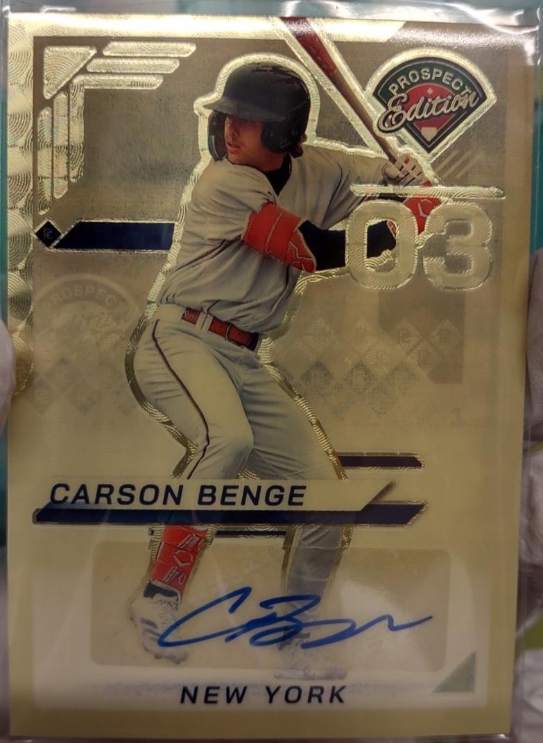 Carson Benge [Gold Vinyl Holo Ticket Signature] #167