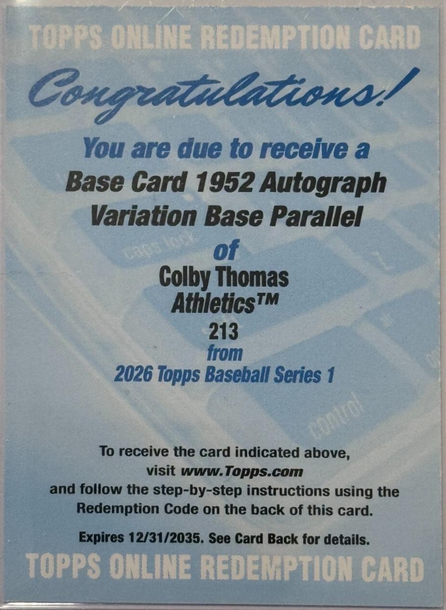 Colby Thomas [1952 Variation Autograph] #213