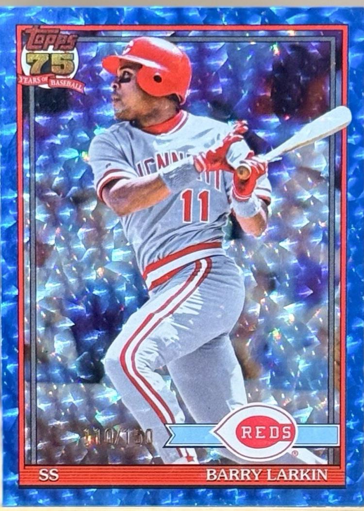 Barry Larkin [Blue Crackleboard Foil] #T91-81