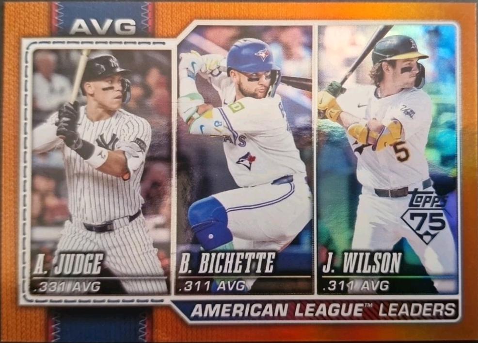 American League Leaders Avg [Orange Rainbow] #204