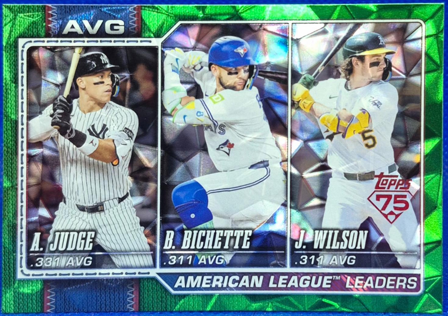 American League Leaders Avg [Green Diamante] #204