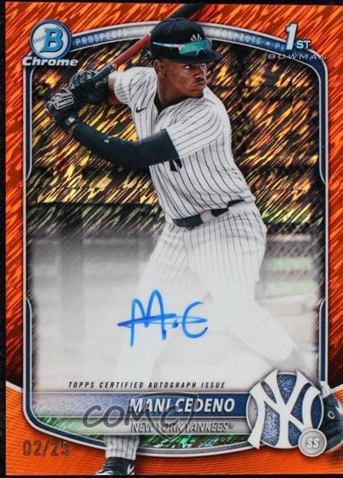 Mani Cedeno [Orange Shimmer Refractor] #CPA-MCE