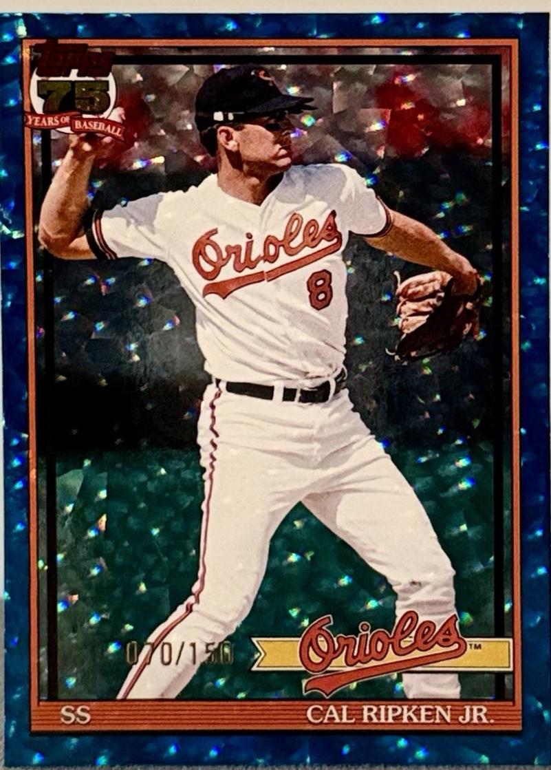 Cal Ripken Jr. [Blue Crackleboard Foil] #T91-87