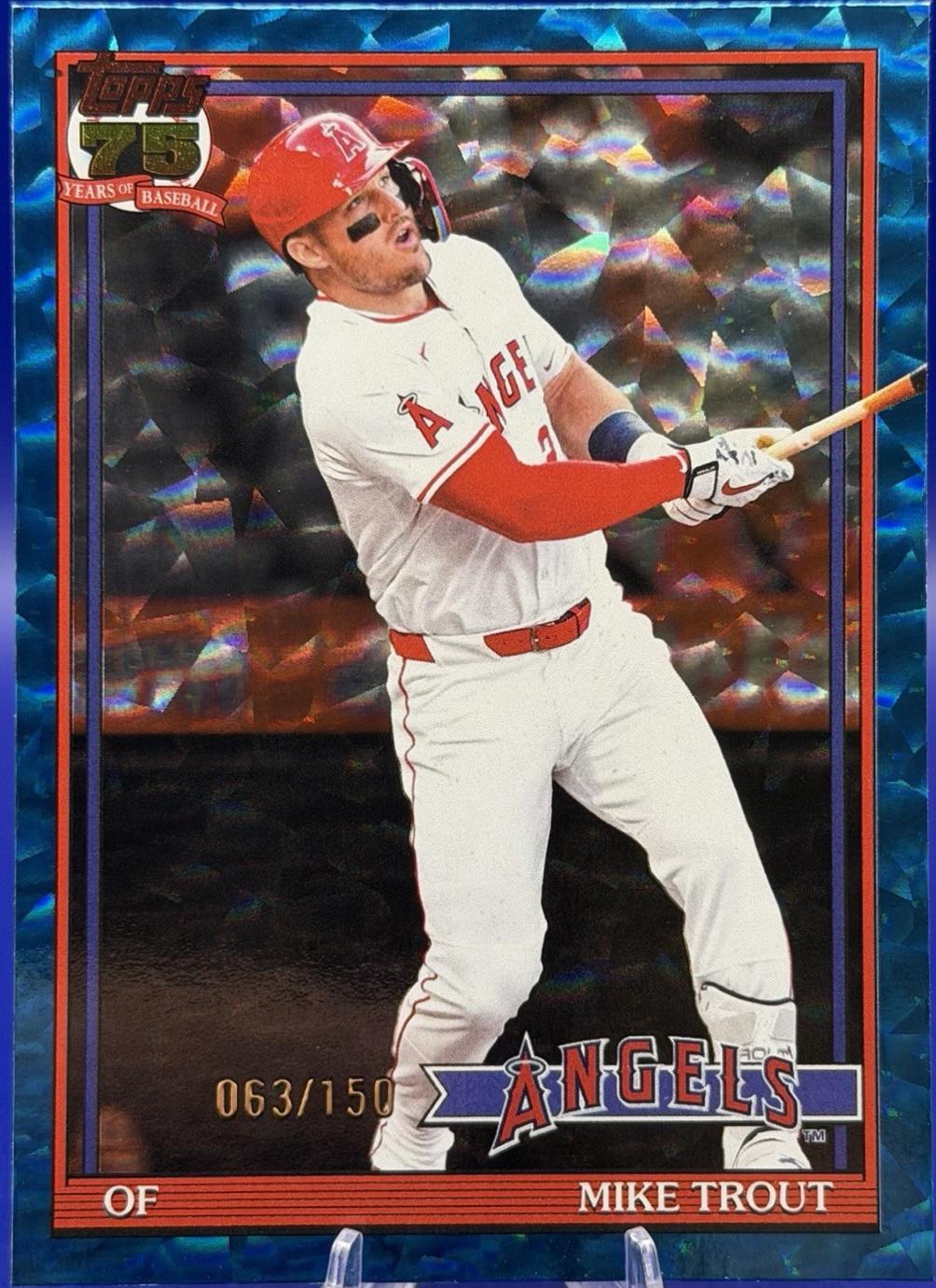 Mike Trout [Blue Crackleboard Foil] #T91-1
