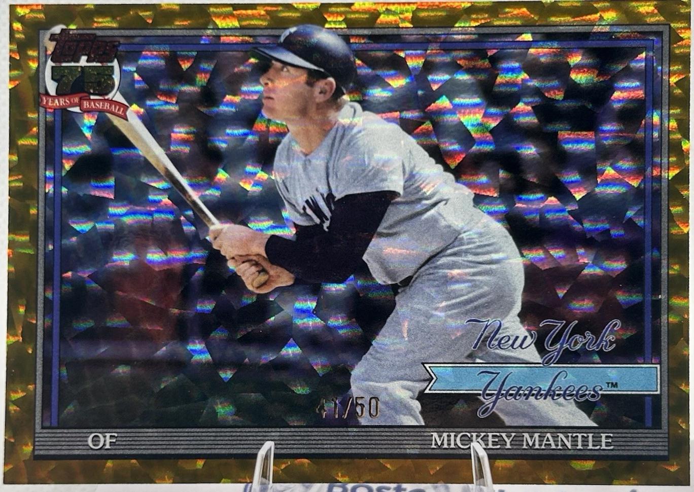 Mickey Mantle [Gold Crackleboard Foil] #T91-48