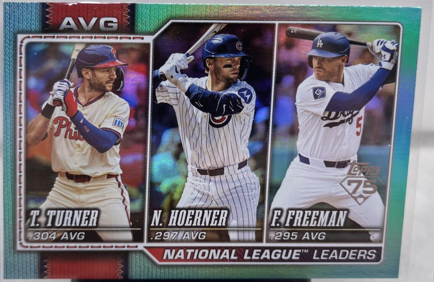 National League Leaders Avg [Aqua Rainbow] #151