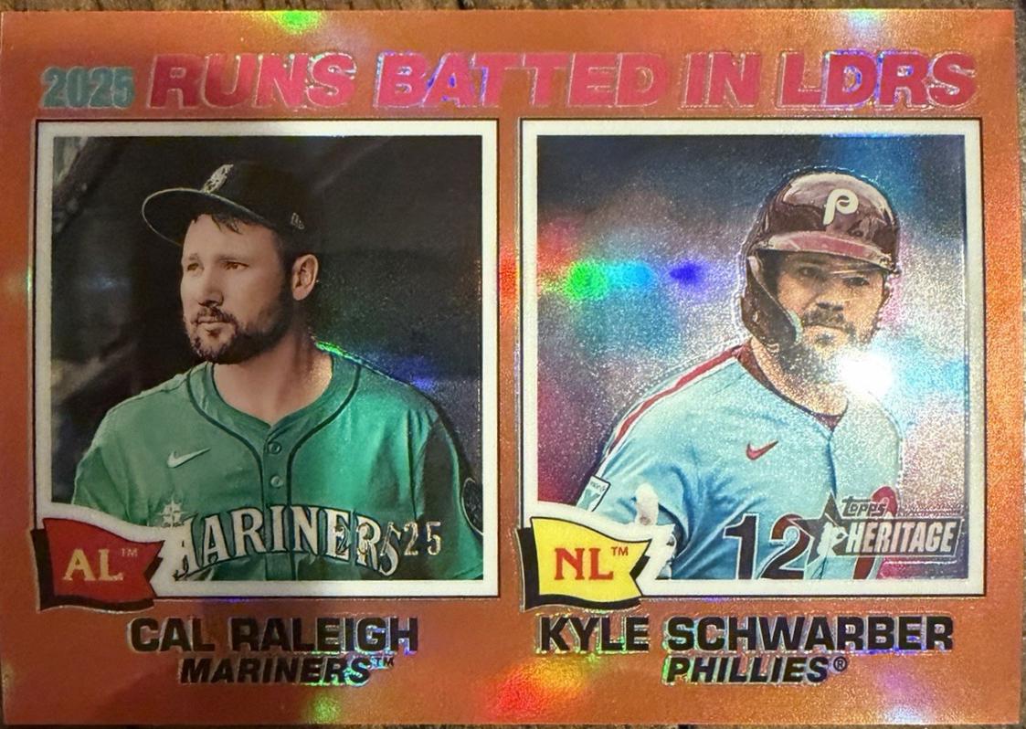 Kyle Schwarber / Cal Raleigh [Orange Bordered Chrome] #3