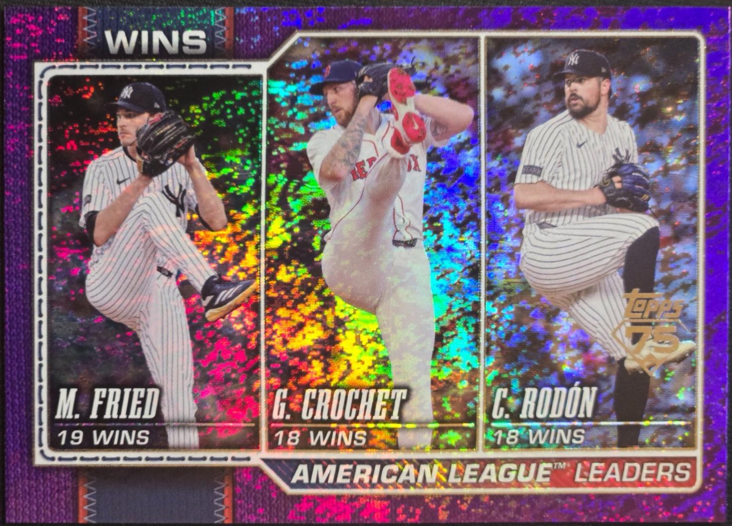 American League Leaders Wins [Purple Holo] #130