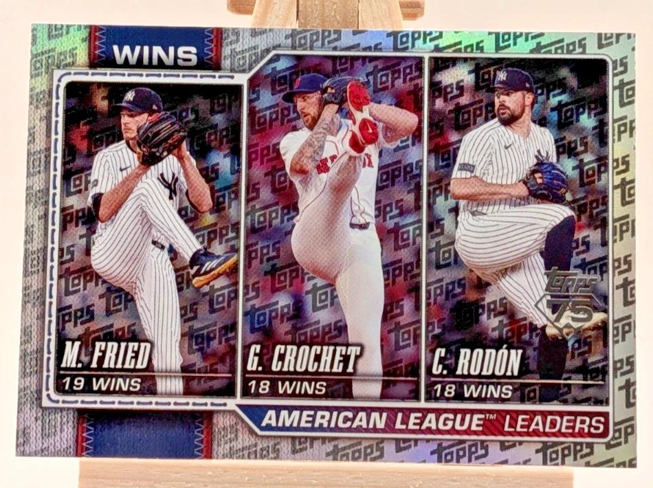 American League Leaders Wins [Topps Foil Pattern] #130
