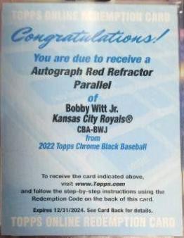 Bobby Witt Jr. [Red Refractor] #RA-BW