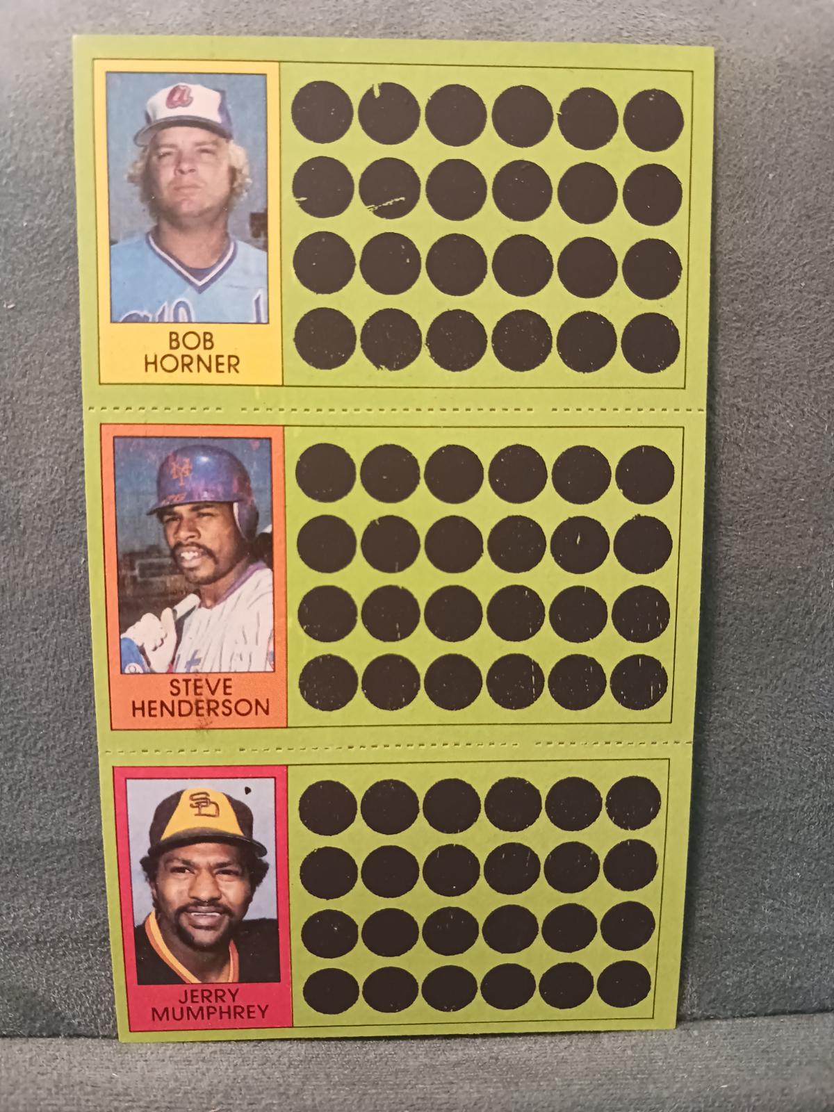 Bob Horner, Steve Henderson, Jerry Mumphrey #61, 79, 97