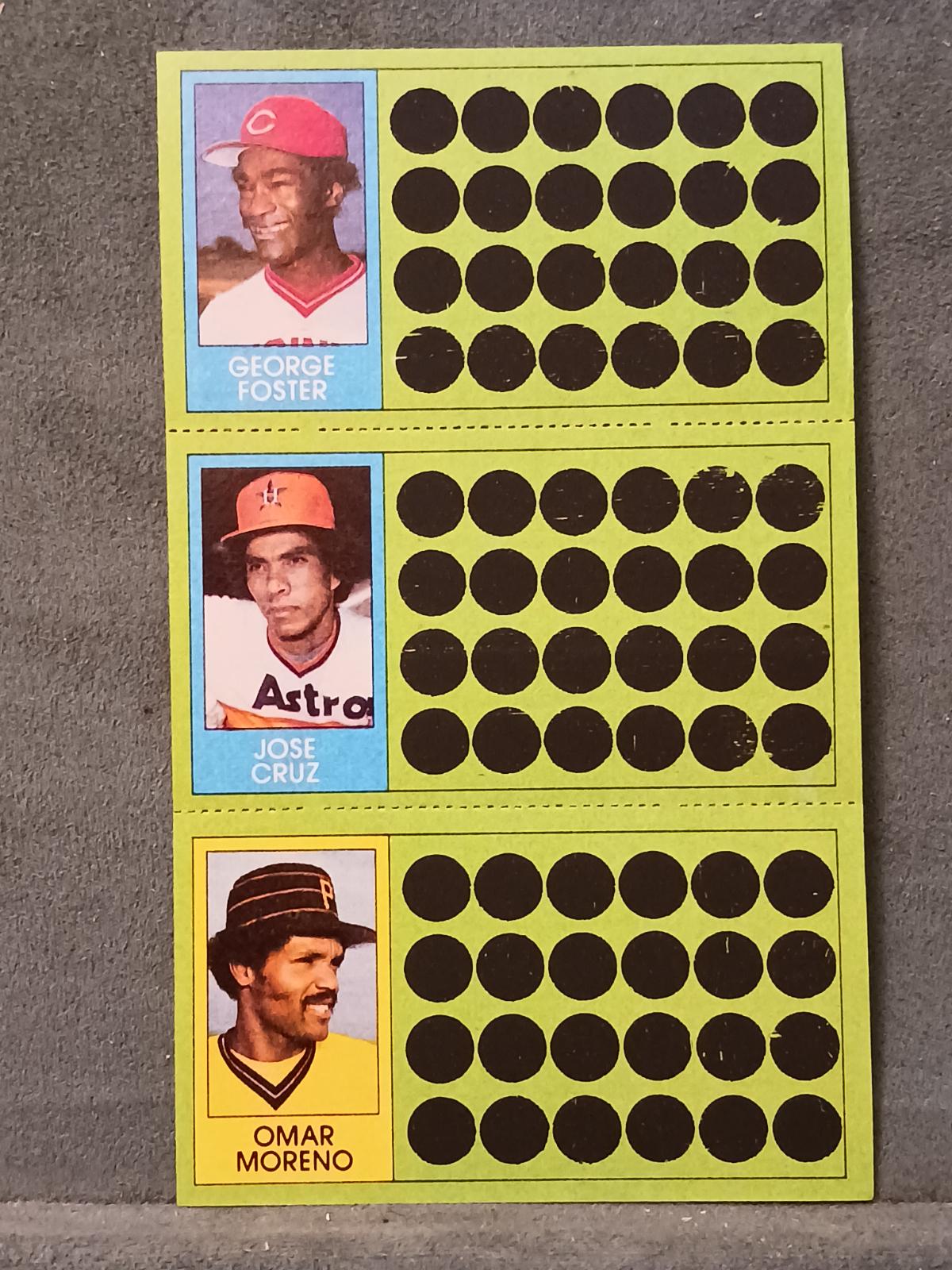 George Foster, Jose Cruz, Omar Moreno #65, 83, 100
