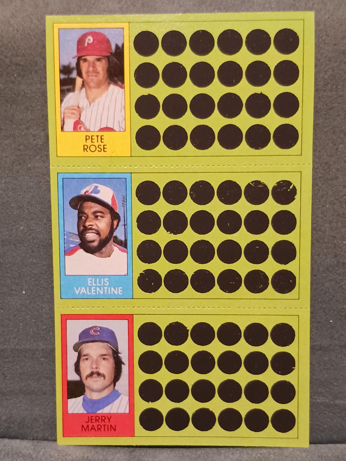 Pete Rose, Ellis Valentine, Jerry Martin #62, 80, 98