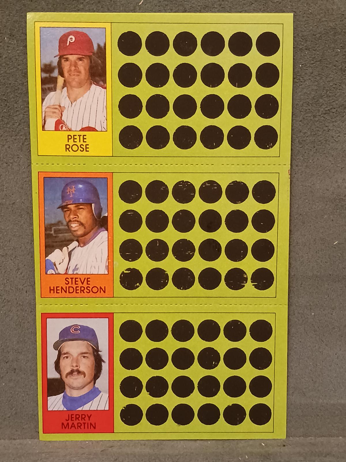 Pete Rose, Steve Henderson, Jerry Martin #62, 79, 98