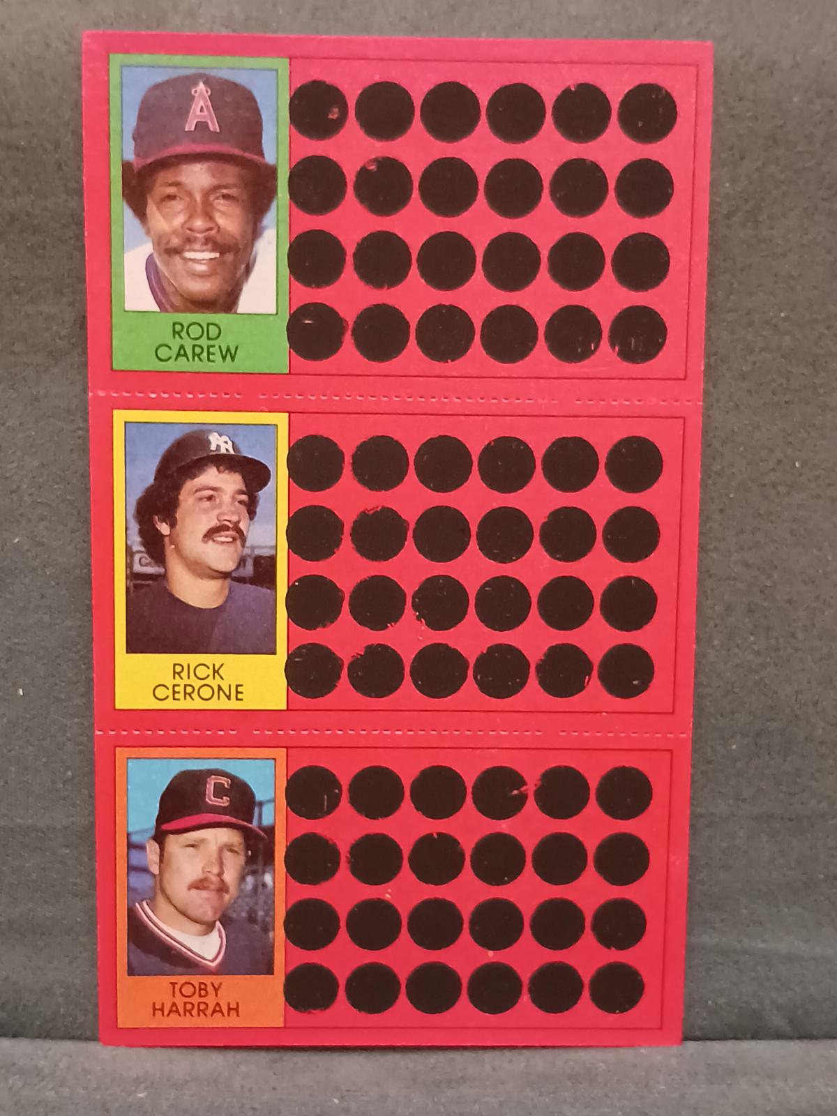 Rod Carew, Rick Cerone. Toby Harrah #18, 28, 46