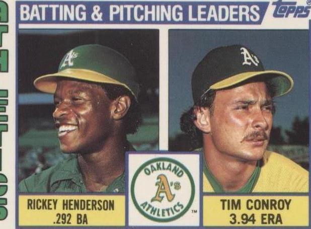 Athletics Leaders Checklist: Rickey Henderson / Tim Conroy #156