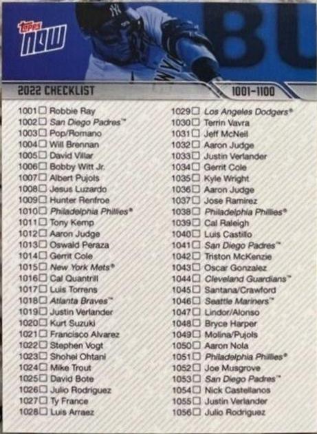 Checklist 1001-1100