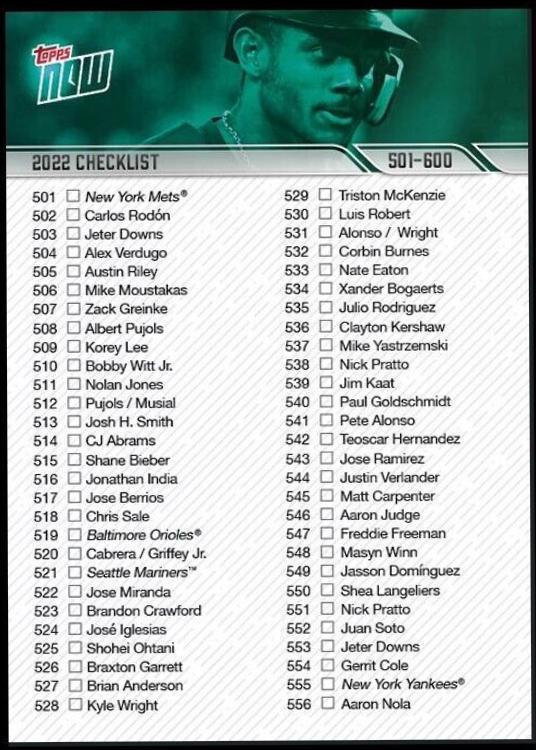 Checklist 501-600
