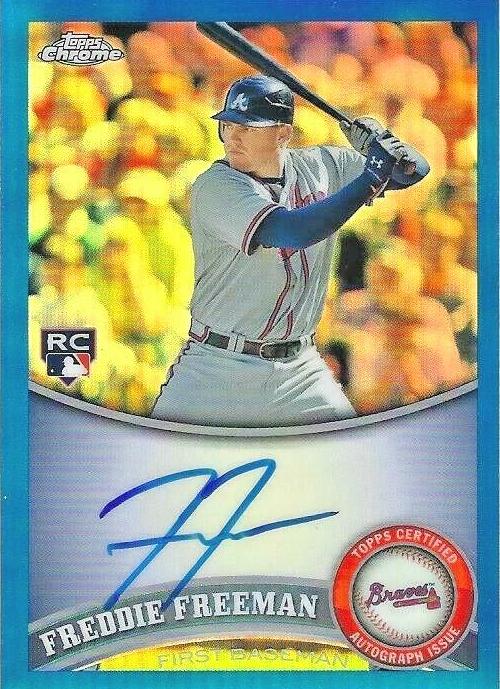 Freddie Freeman [Blue Refractor Autograph] #173