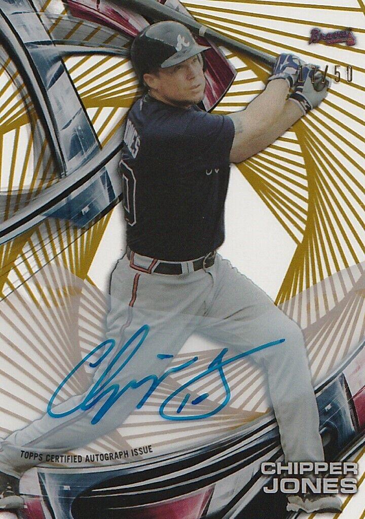 Chipper Jones [Gold Rainbow Diffractor] #HT-CJ