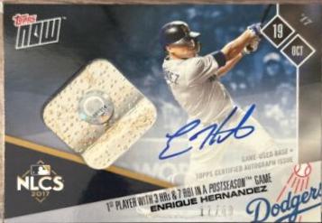 Enrique Hernandez [Game Used Base Autograph Blue] #794C