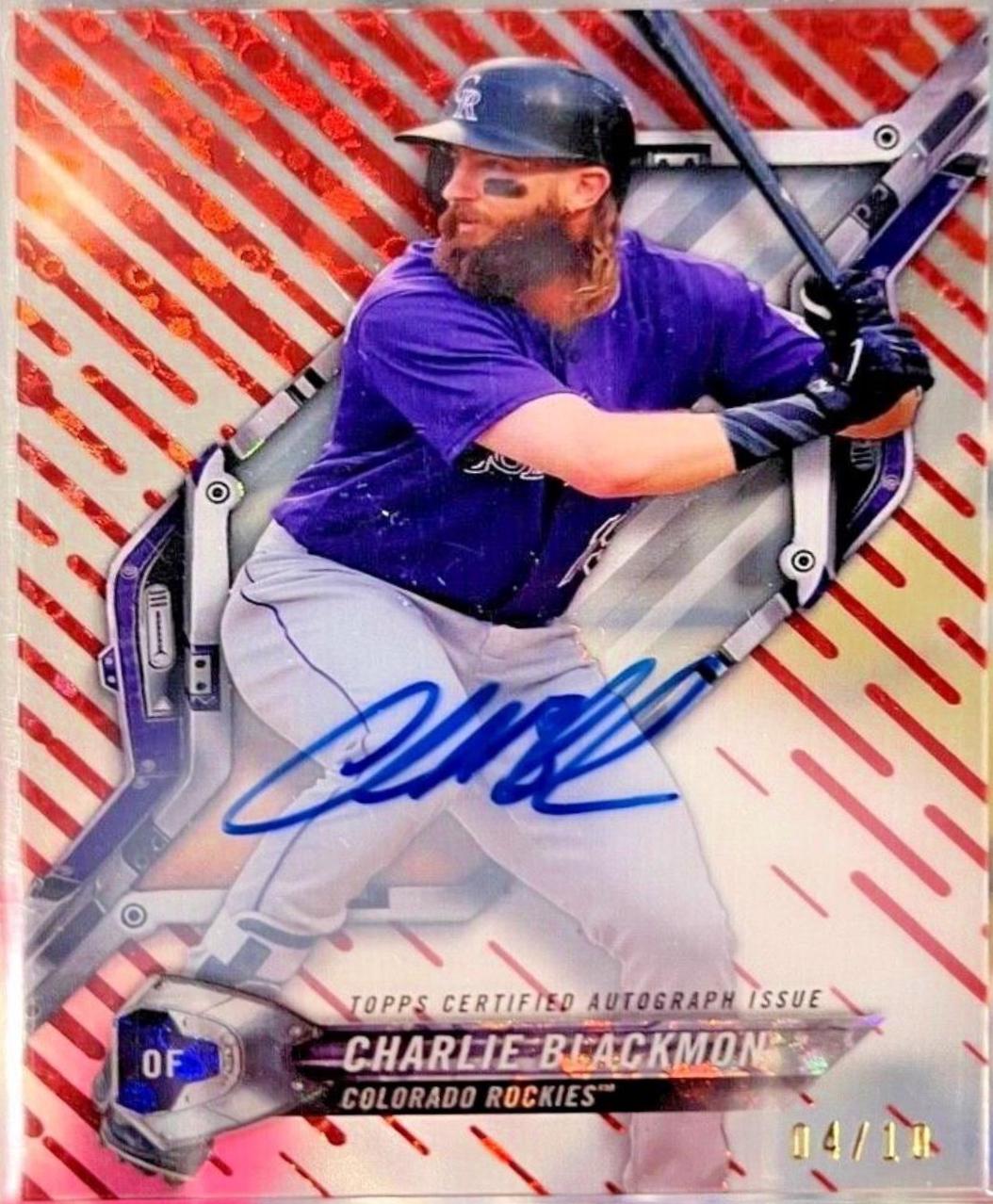 Charlie Blackmon [Autograph Orange Red Diffractor] #HT-CB