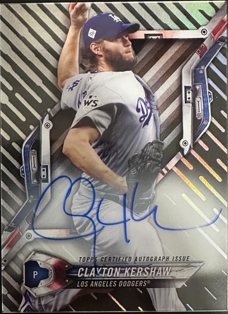 Clayton Kershaw [Autograph Orange Orbit Diffractor] #HT-CK