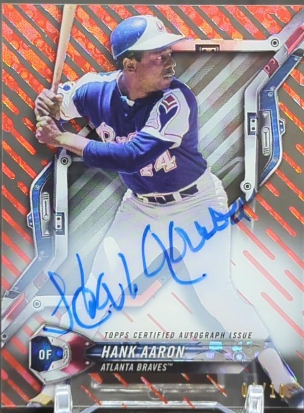 Hank Aaron [Autograph Orange Red Diffractor] #HT-HA