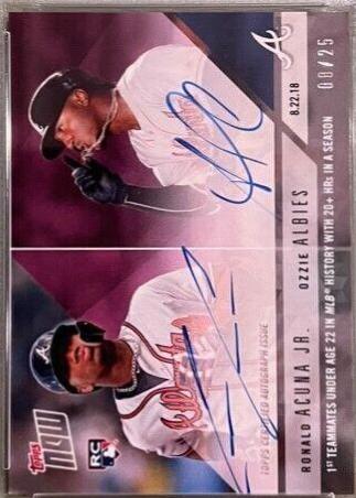 Ozzie Albies, Ronald Acuna Jr. [Autograph Purple] #627C