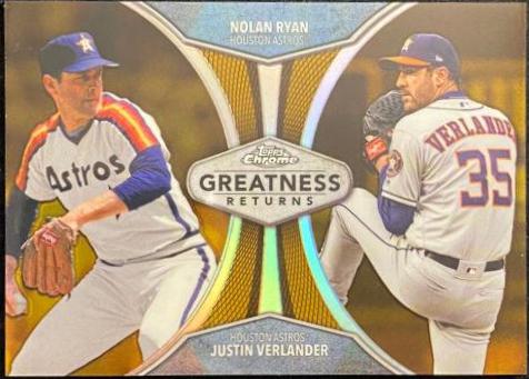 Nolan Ryan, Justin Verlander [Gold Refractor] #GRE-2