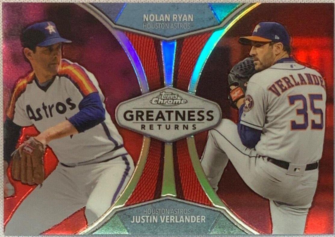Nolan Ryan, Justin Verlander [Red Refractor] #GRE-2