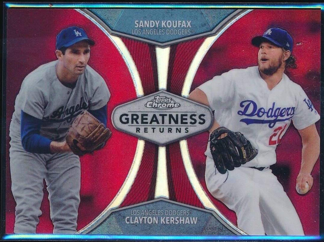 Sandy Koufax, Clayton Kershaw [Red Refractor] #GRE-15