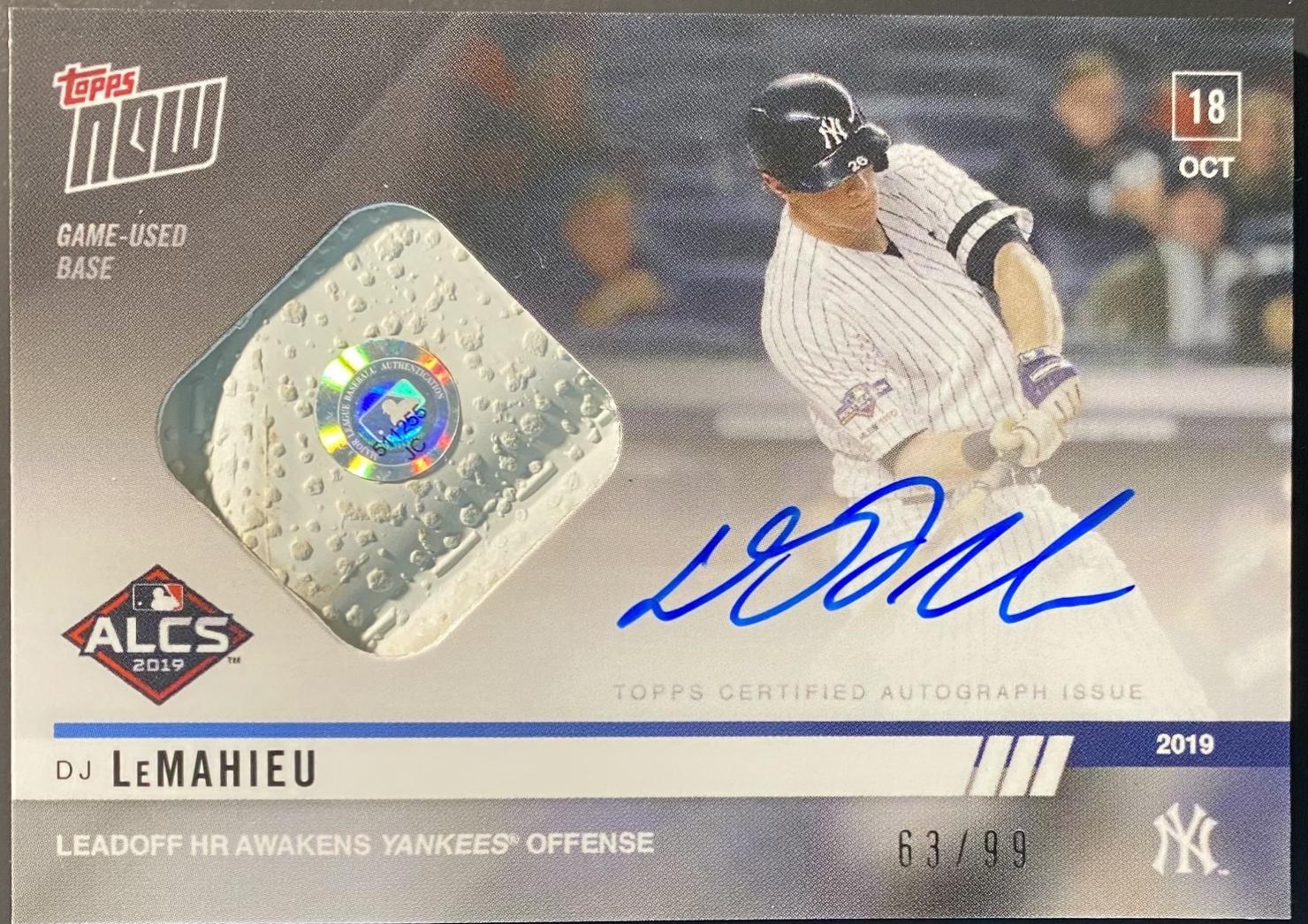 DJ LeMahieu [Autograph Relic] #1026A