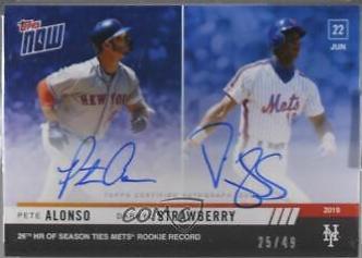 Darryl Strawberry, Pete Alonso [Autograph Purple] #418B