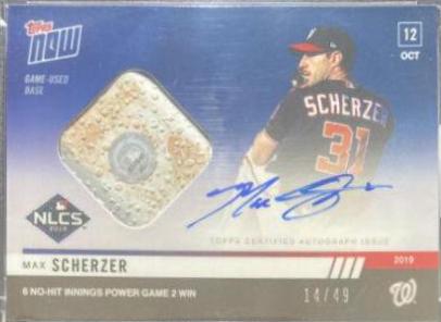 Max Scherzer [Autograph Base Relic Blue] #980A