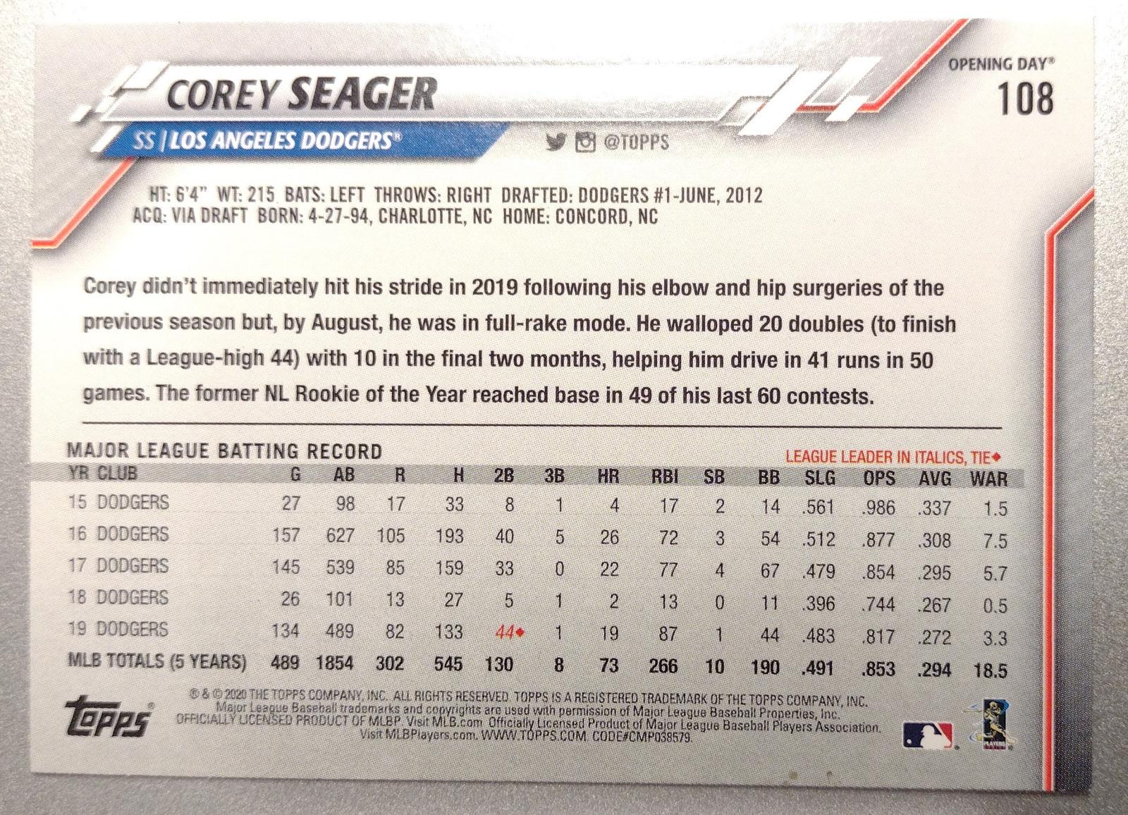 Corey Seager #108