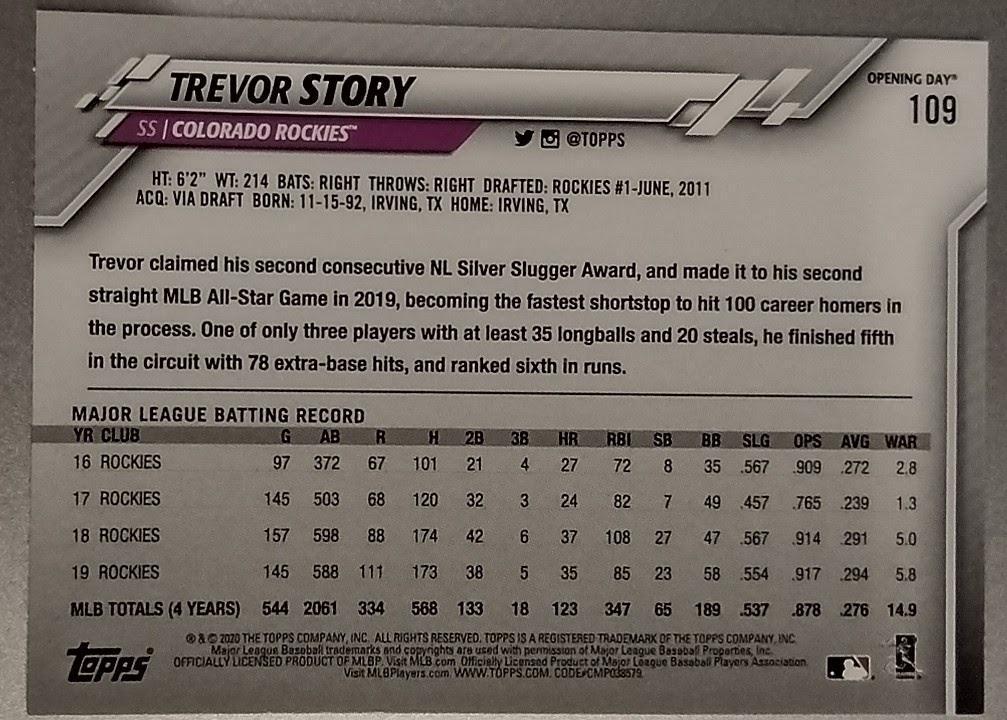 Trevor Story #109