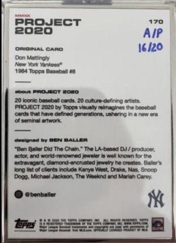 Don Mattingly [Silver Frame Artist Proof] #170