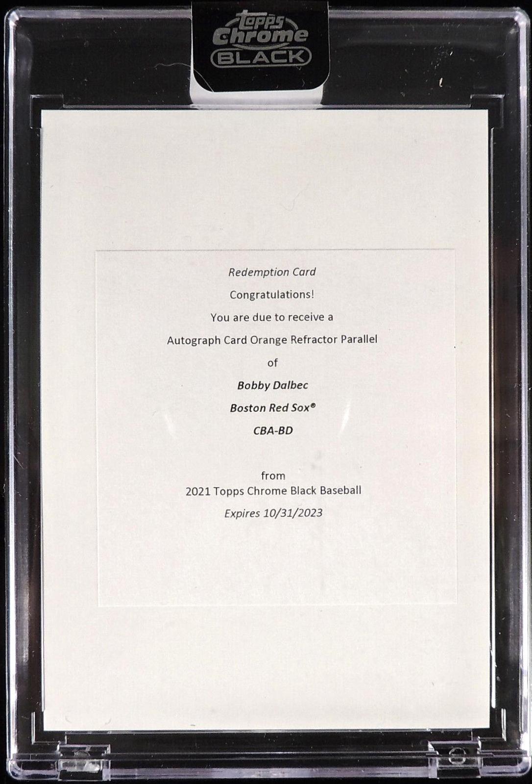 Bobby Dalbec [Orange Refractor] #CBA-BD