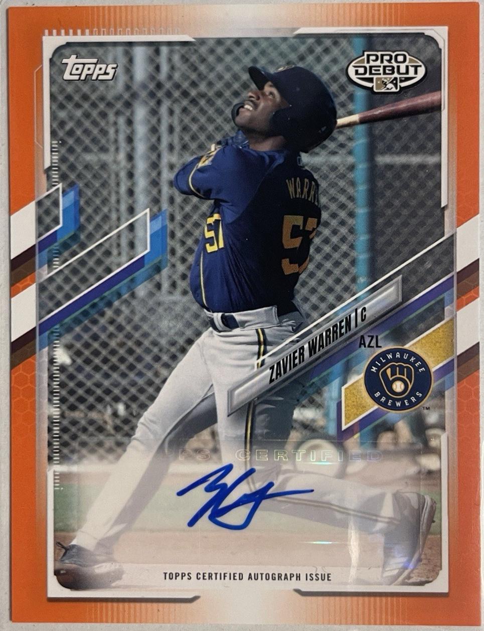 Zavier Warren [Orange Autograph] #PD-55