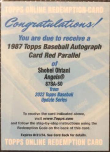 Shohei Ohtani [Red] #87BA-SO