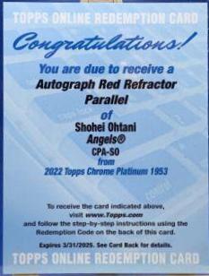 Shohei Ohtani [Red Refractor] #CPA-SO