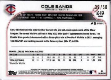Cole Sands [Gold] #AC-CSA