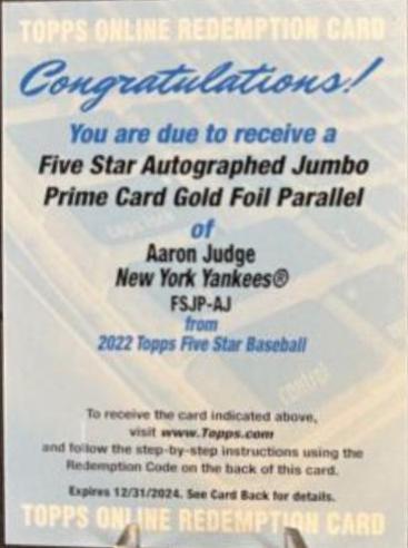 Aaron Judge [Gold] #FSJP-AJ