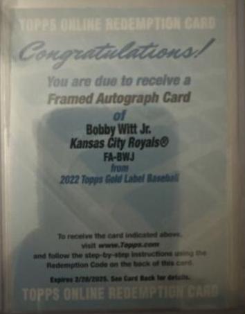 Bobby Witt Jr. #FA-BWJ