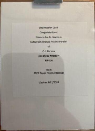 CJ Abrams [Orange Refractor] #PA-CJA