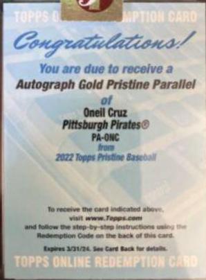 Oneil Cruz [Gold Refractor] #PA-ONC