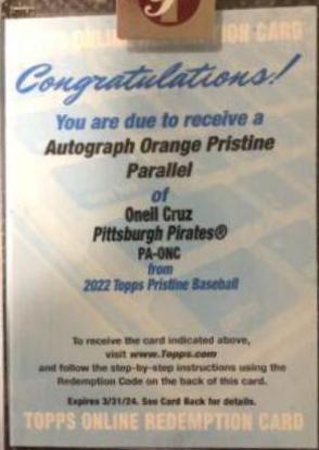 Oneil Cruz [Orange Refractor] #PA-ONC