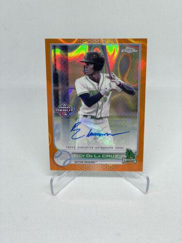 Elly De La Cruz [Autograph Orange Lava Refractor] #PDC-189